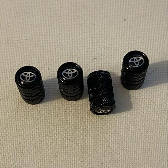Toyota Logo valve Stem caps in black set of 4 NWT - Picture 3 of 4